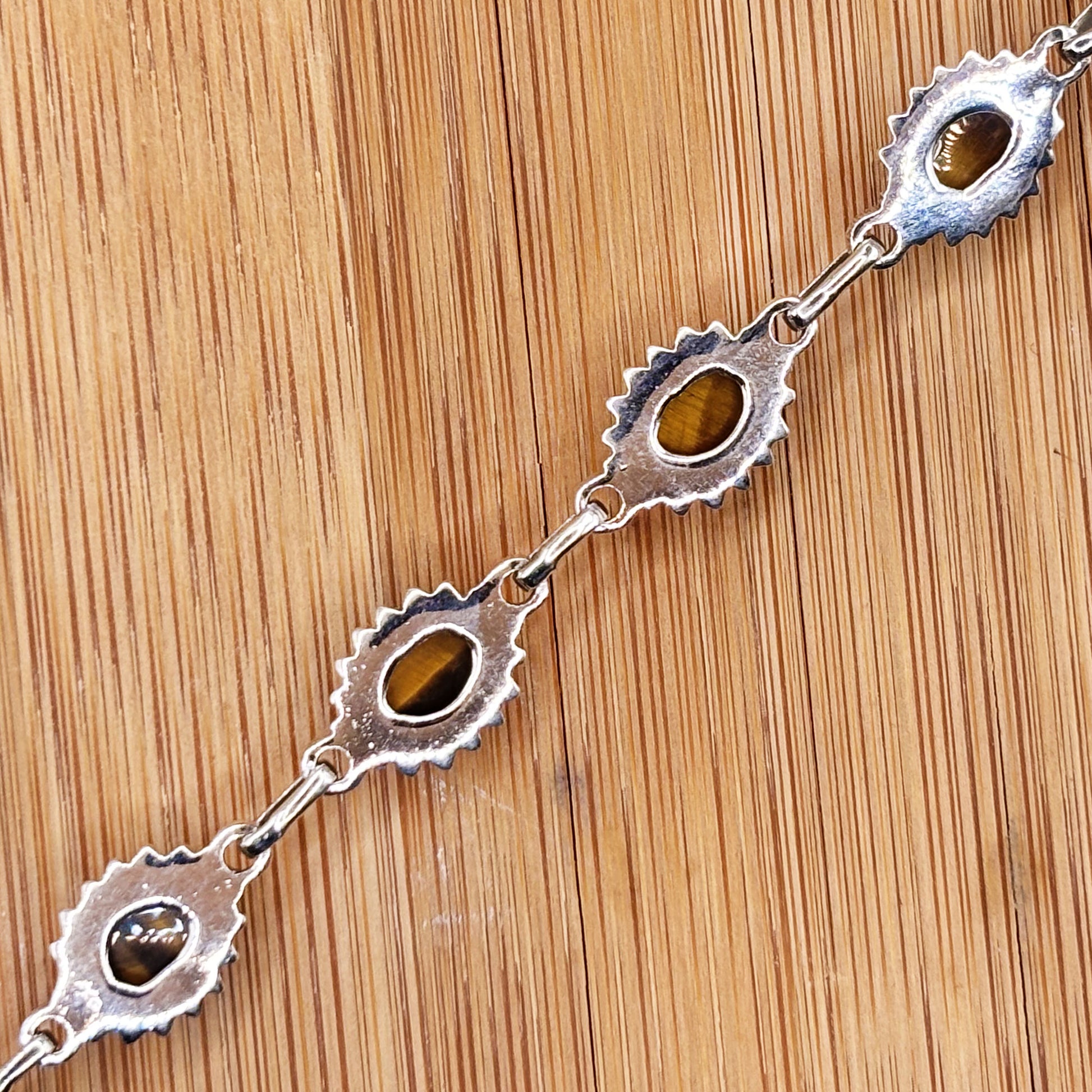 Sterling Silver Tiger Eye Gemstone Bracelet - Gem Avenue Retail