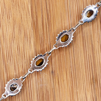 Sterling Silver Tiger Eye Gemstone Bracelet - Gem Avenue Retail