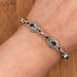 Aquamarine Link Bracelet 925 Sterling Silver 8 Inches Genuine Aquamarine Gemstone Bracelet for Women Fine Sterling Silver Jewelry