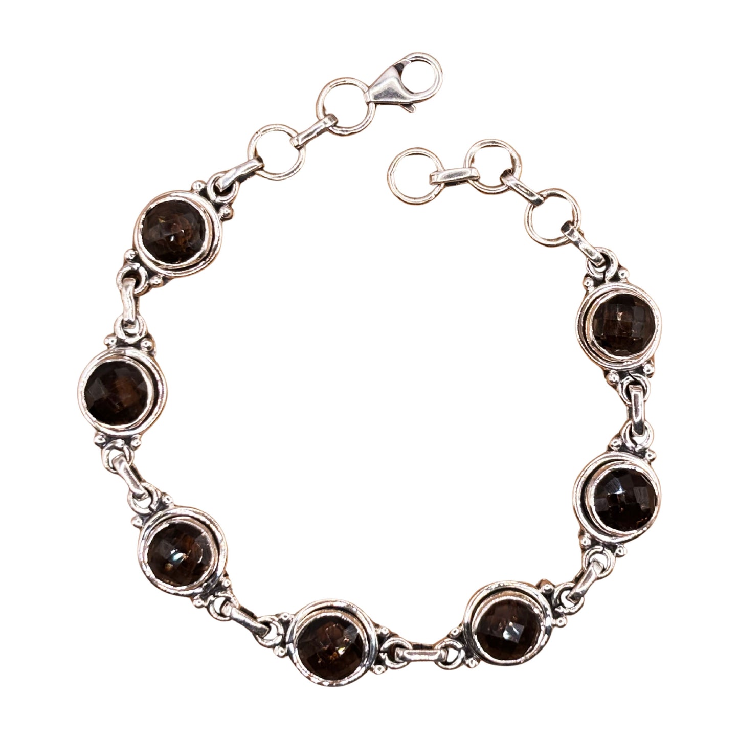 Sterling Silver Smoky Quartz Gemstone Bracelet - Gem Avenue Retail