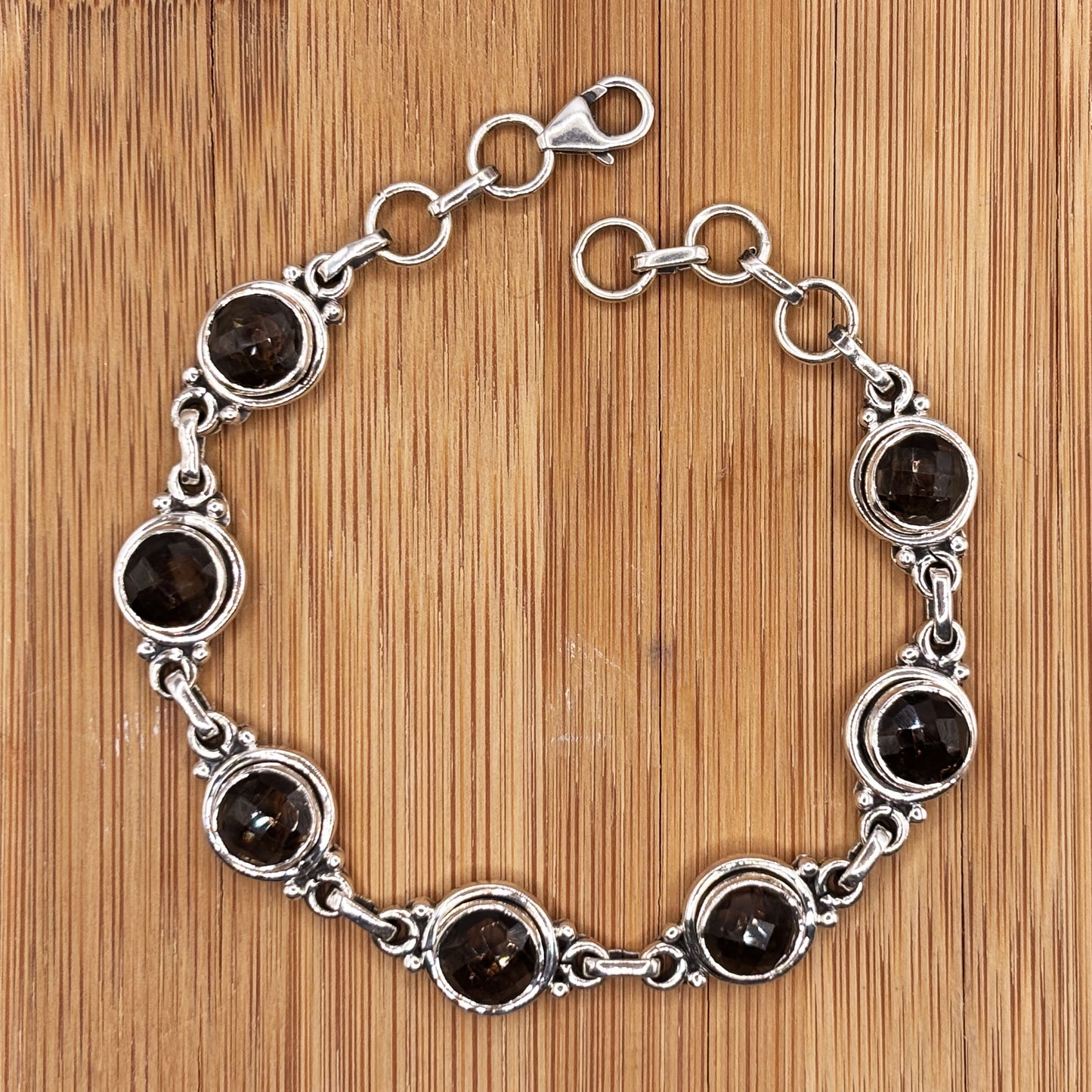 Sterling Silver Smoky Quartz Gemstone Bracelet - Gem Avenue Retail