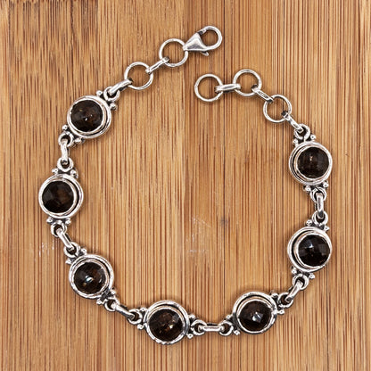 Sterling Silver Smoky Quartz Gemstone Bracelet - Gem Avenue Retail