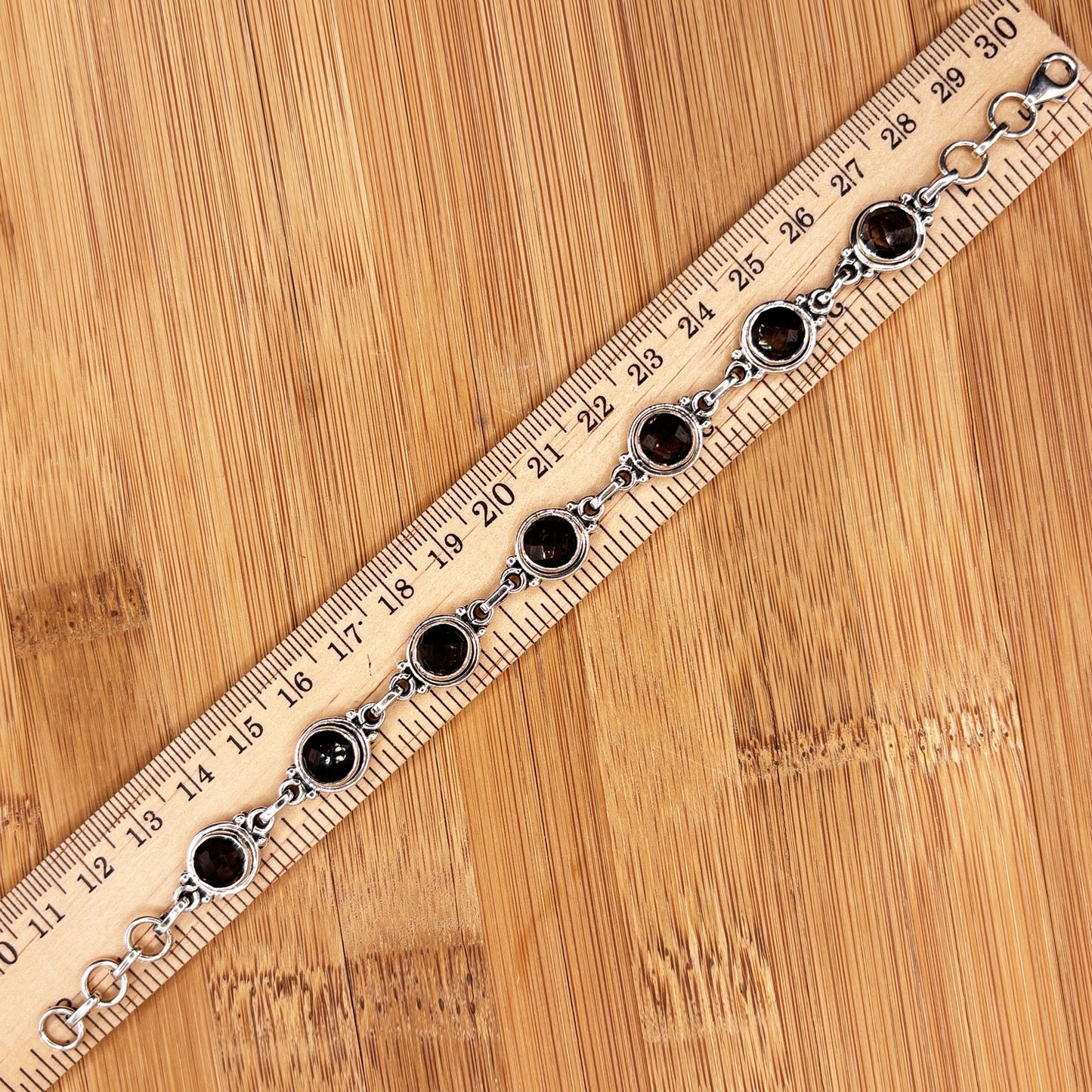 Sterling Silver Smoky Quartz Gemstone Bracelet - Gem Avenue Retail