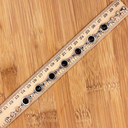 Sterling Silver Smoky Quartz Gemstone Bracelet - Gem Avenue Retail