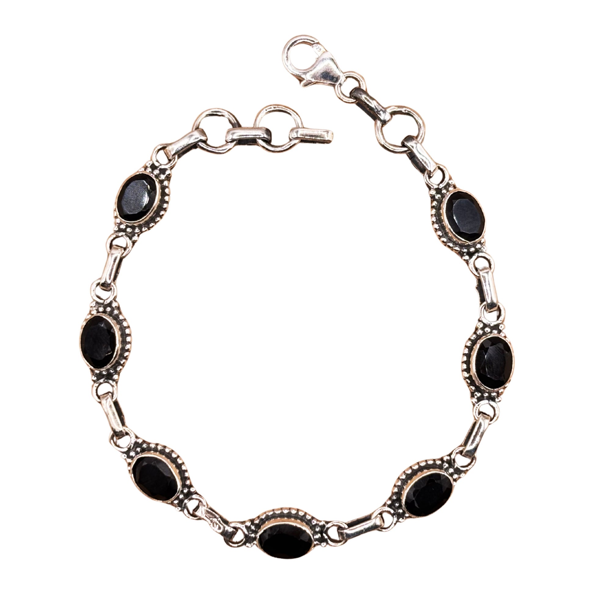 Sterling Silver Black Onyx Gemstone Bracelet - Gem Avenue Retail