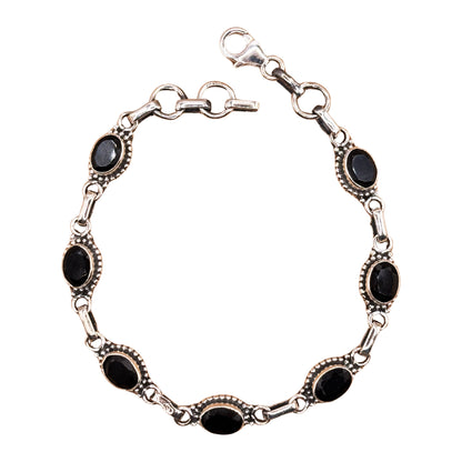 Sterling Silver Black Onyx Gemstone Bracelet - Gem Avenue Retail