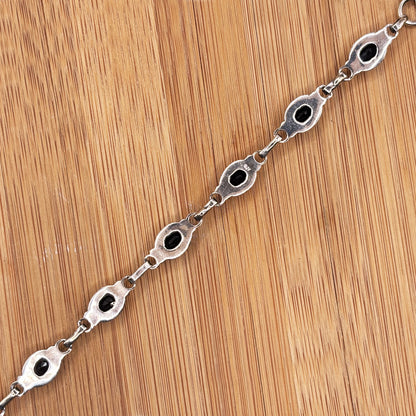 Sterling Silver Black Onyx Gemstone Bracelet - Gem Avenue Retail