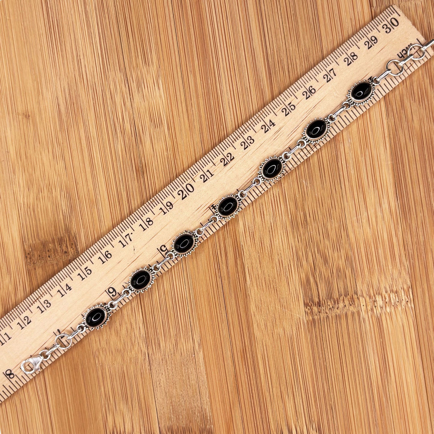 925 Sterling Silver Black Onyx Gemstone Bracelet - Gem Avenue Retail