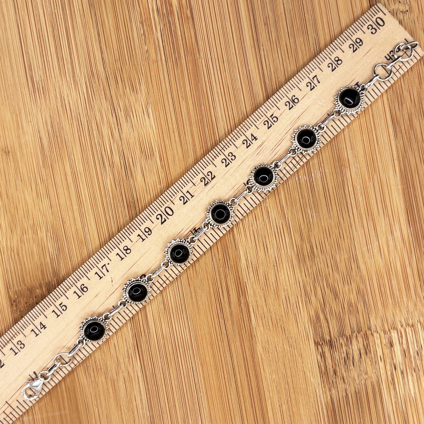 925 Sterling Silver Black Onyx Gemstone Bracelet - Gem Avenue Retail