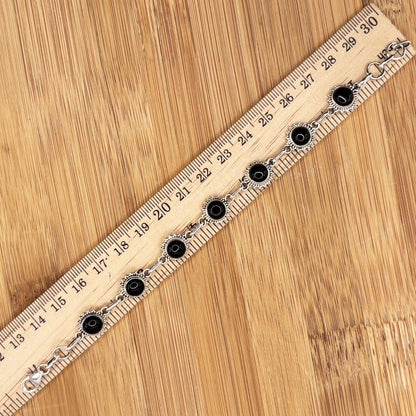 925 Sterling Silver Black Onyx Gemstone Bracelet - Gem Avenue Retail