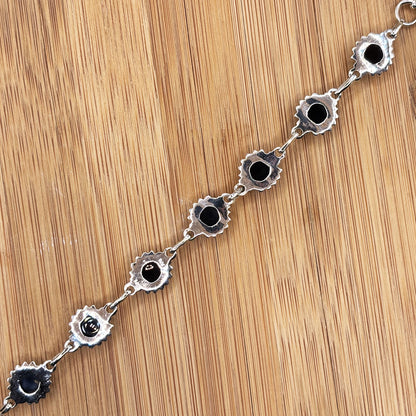 925 Sterling Silver Black Onyx Gemstone Bracelet - Gem Avenue Retail