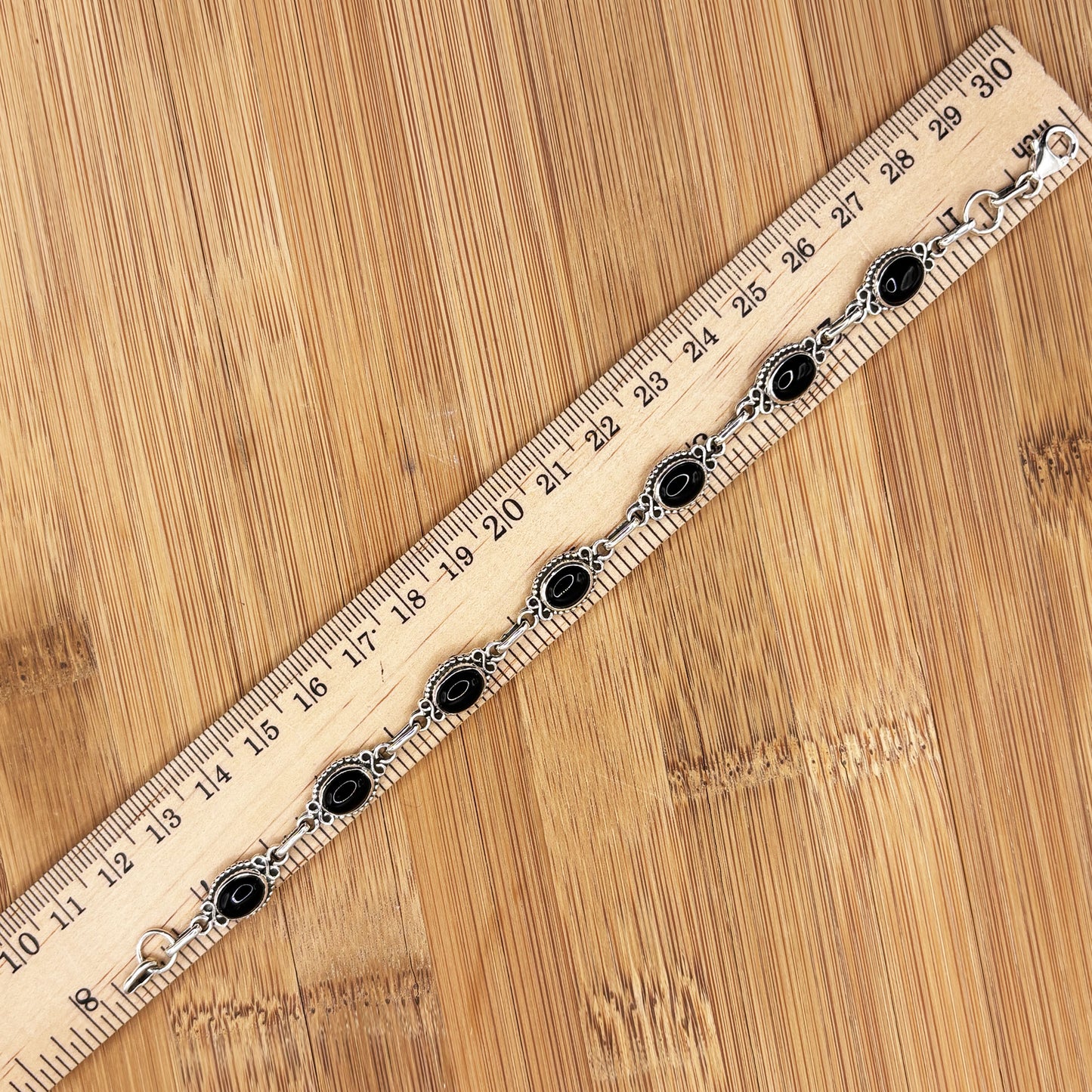 925 Sterling Silver Black Onyx Gemstone Bracelet - Gem Avenue Retail