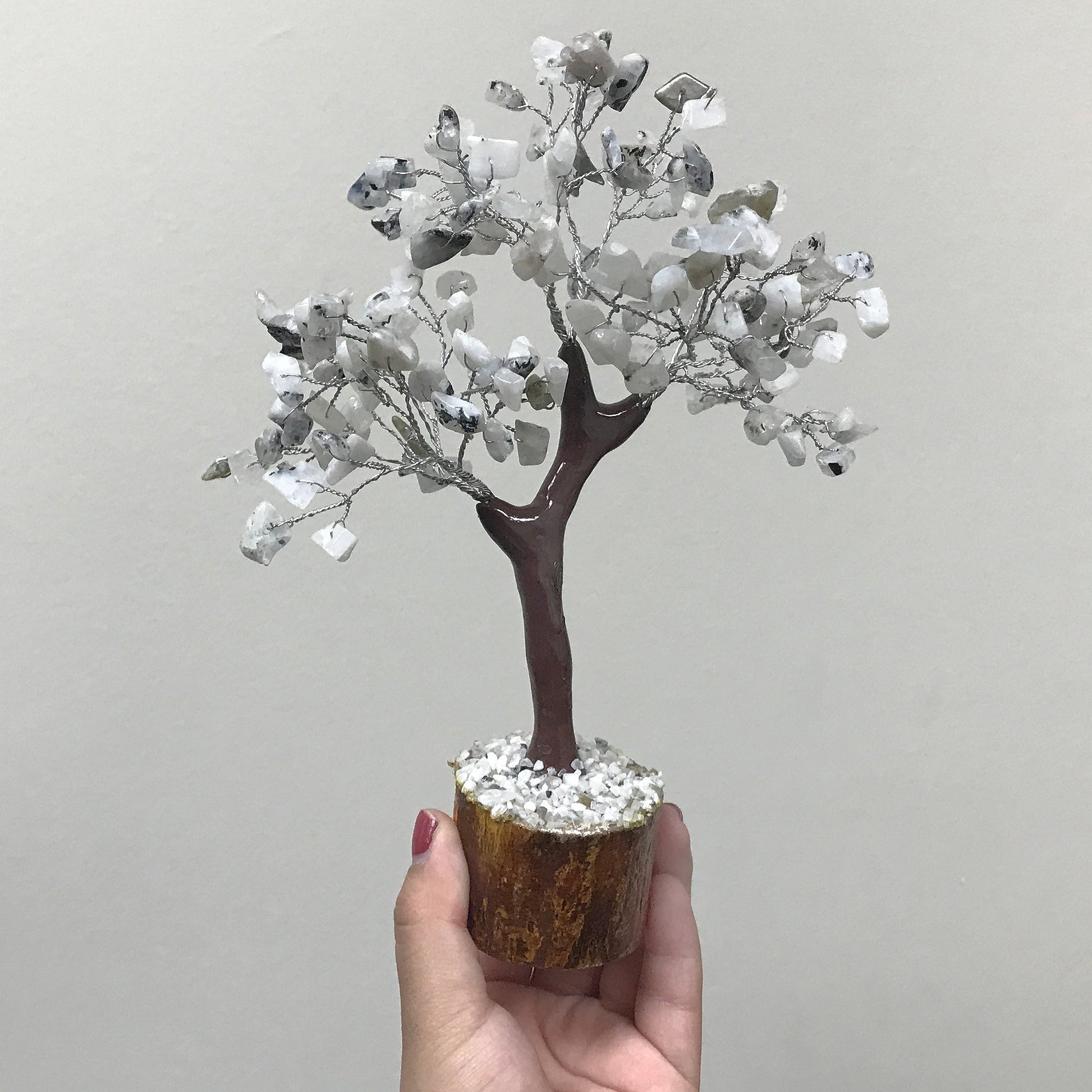 Natural Rainbow Moonstone Crystal Gemstone Tree Home Decor - Gem Avenue
