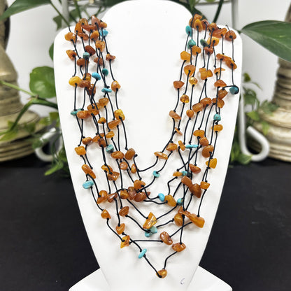 Natural Amber Chips Necklace - Gem Avenue