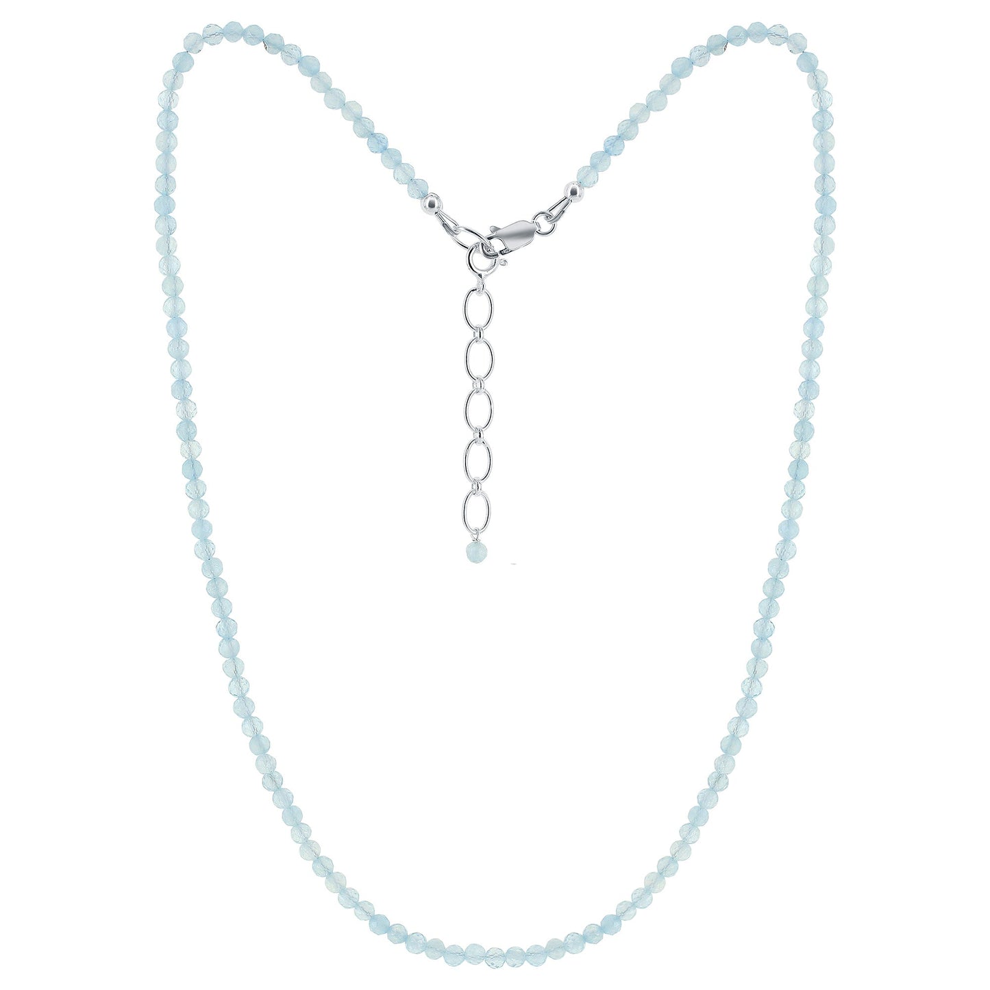 925 Sterling Silver Aquamarine Gemstone Necklace for Women - Gem Avenue