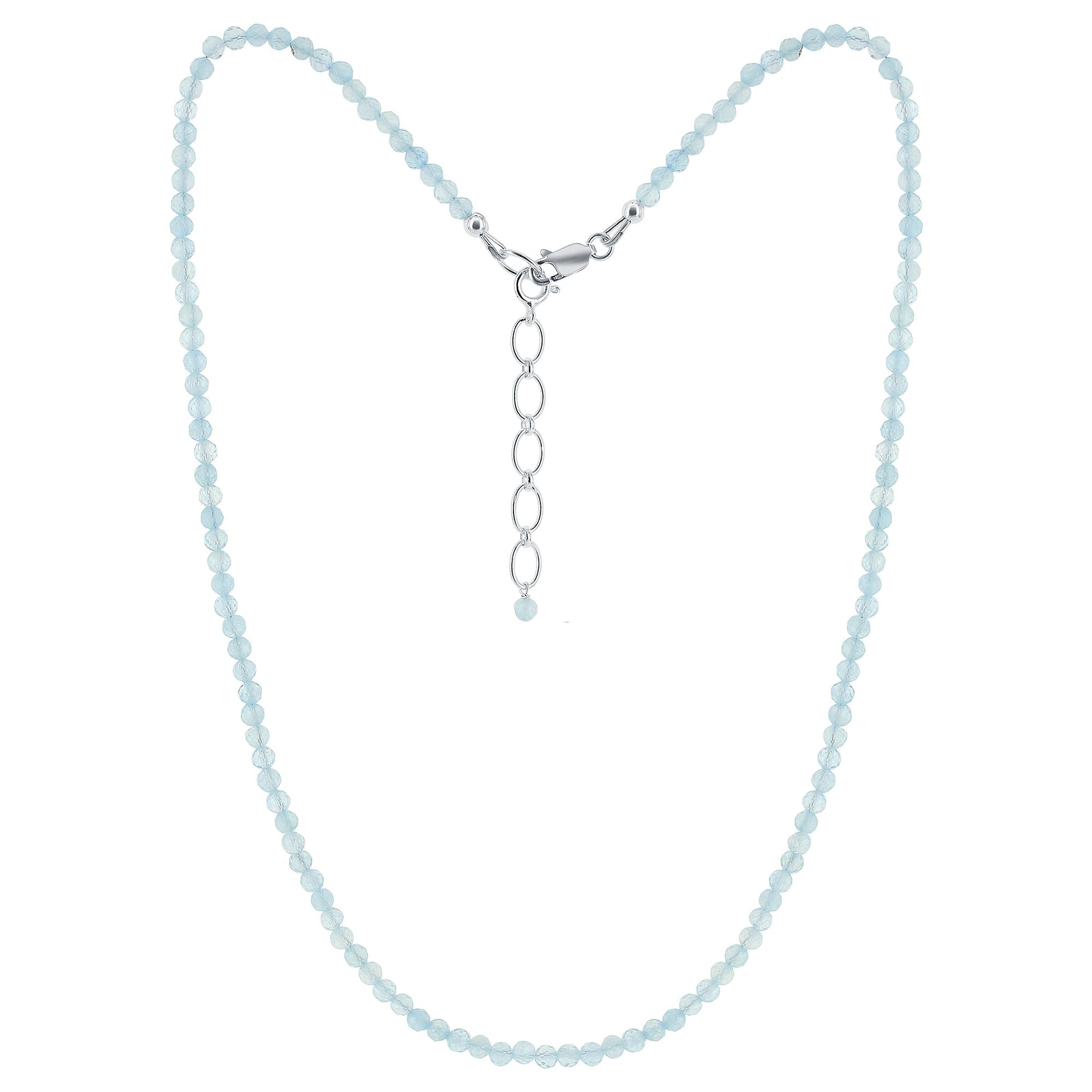 925 Sterling Silver Aquamarine Gemstone Necklace for Women - Gem Avenue