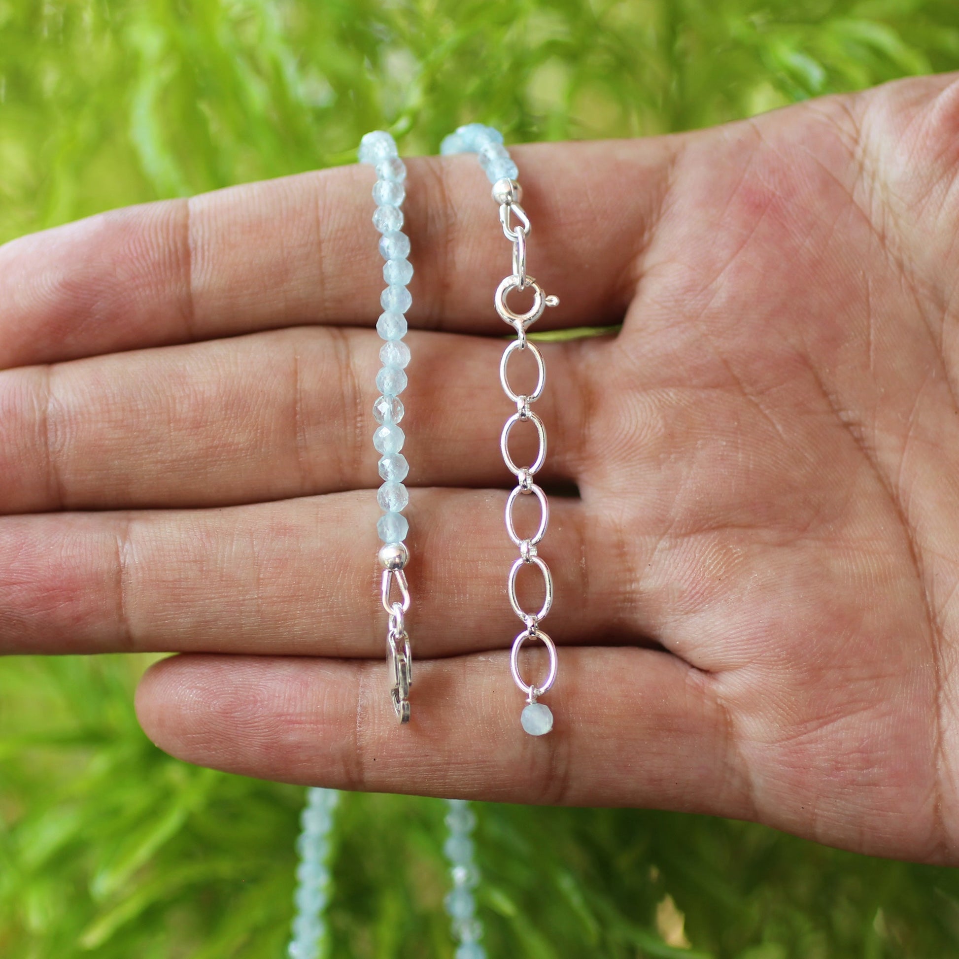 925 Sterling Silver Aquamarine Gemstone Necklace for Women - Gem Avenue