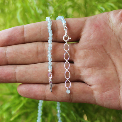 925 Sterling Silver Aquamarine Gemstone Necklace for Women - Gem Avenue