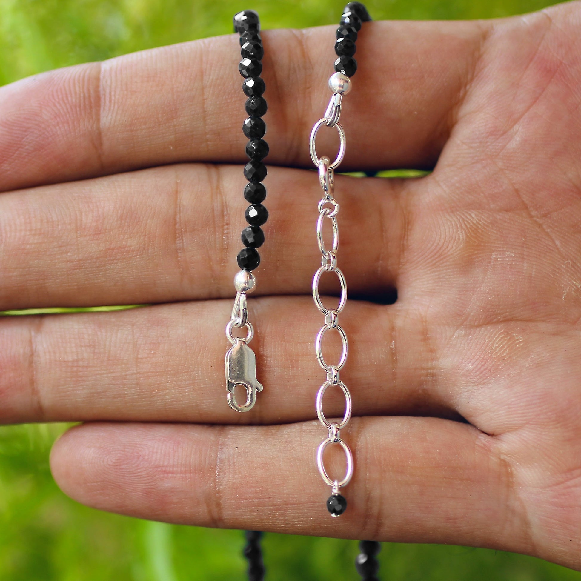 925 Sterling Silver Black Tourmaline Gemstone Necklace for Women - Gem Avenue