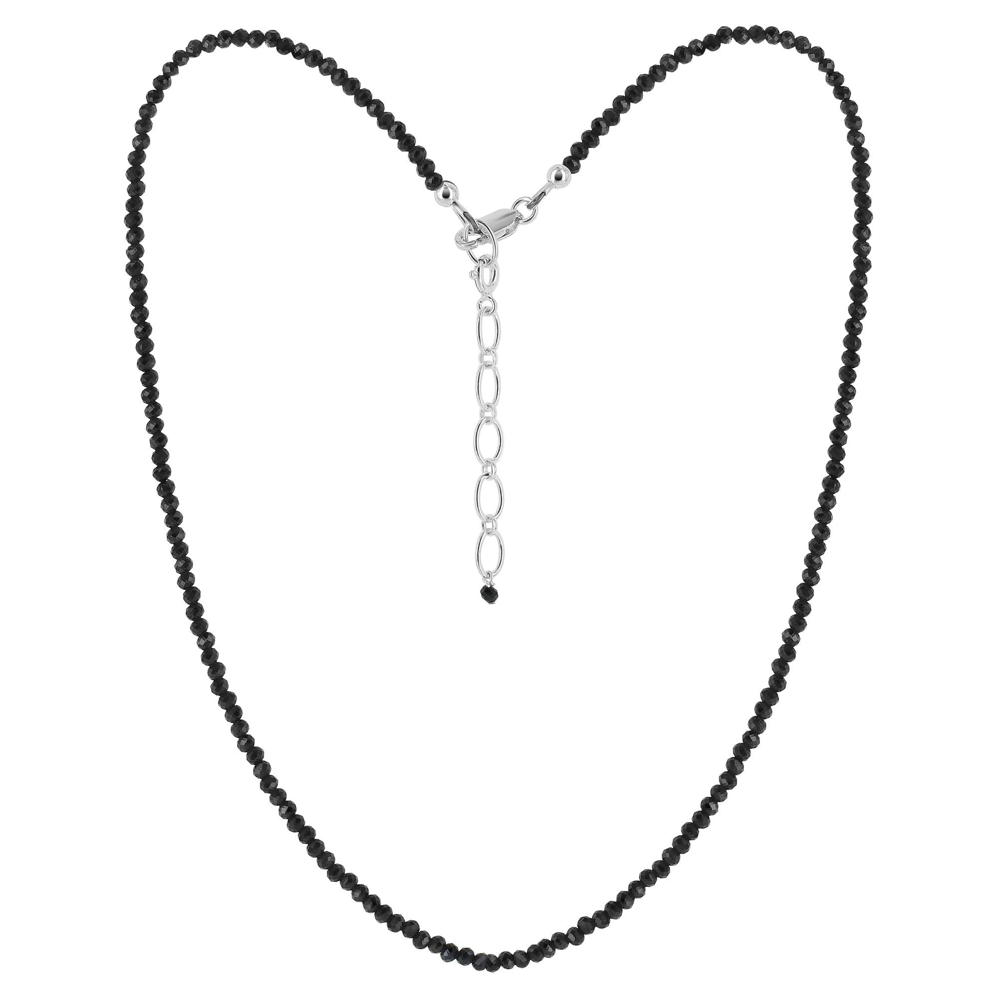 925 Sterling Silver Black Spinel Gemstone Necklace for Women - Gem Avenue