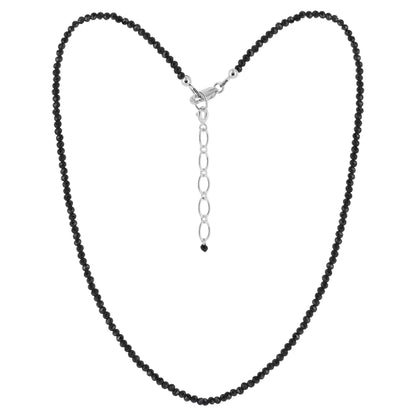 925 Sterling Silver Black Spinel Gemstone Necklace for Women - Gem Avenue
