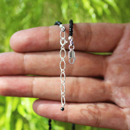 925 Sterling Silver Black Spinel Gemstone Necklace for Women - Gem Avenue