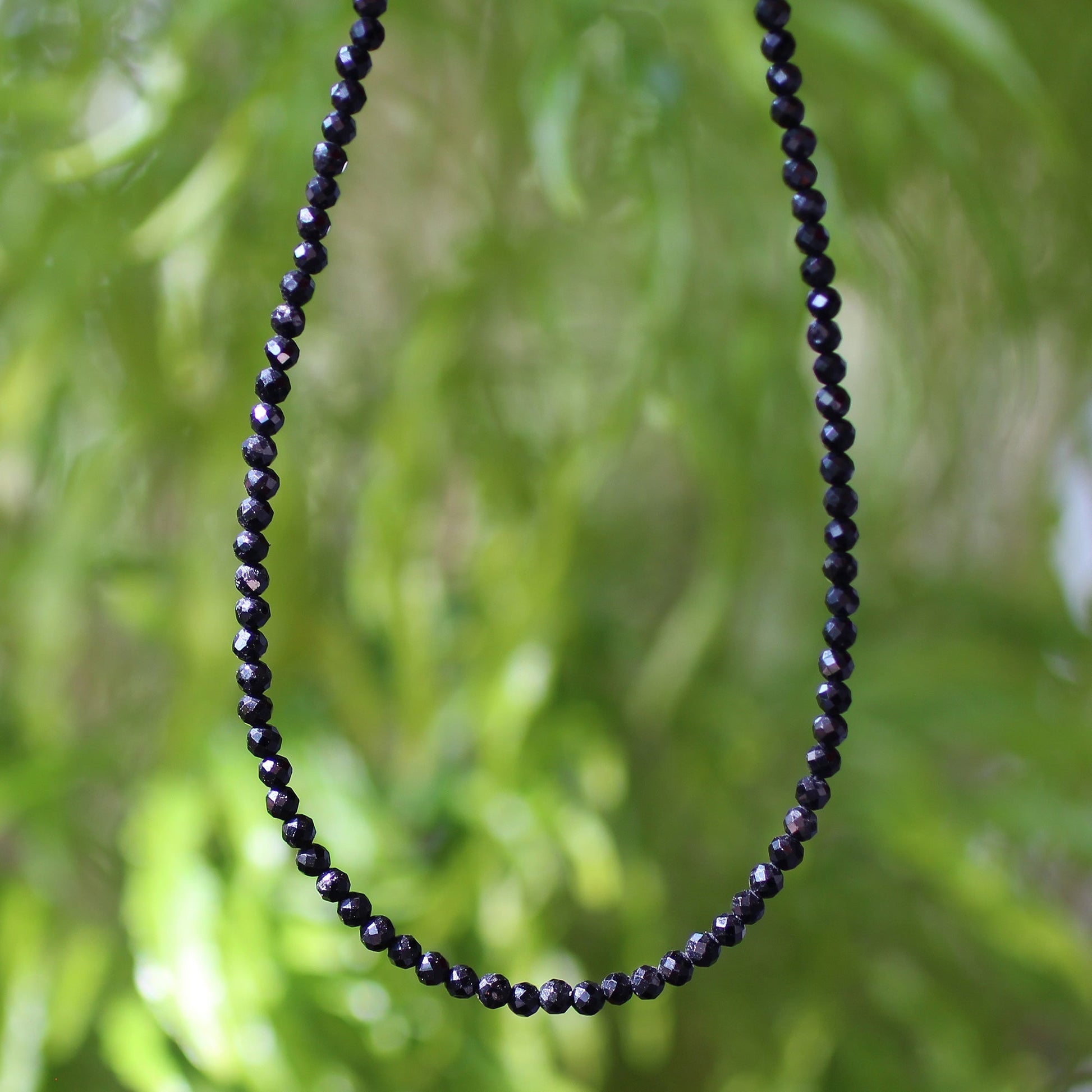 925 Sterling Silver Black Spinel Gemstone Necklace for Women - Gem Avenue