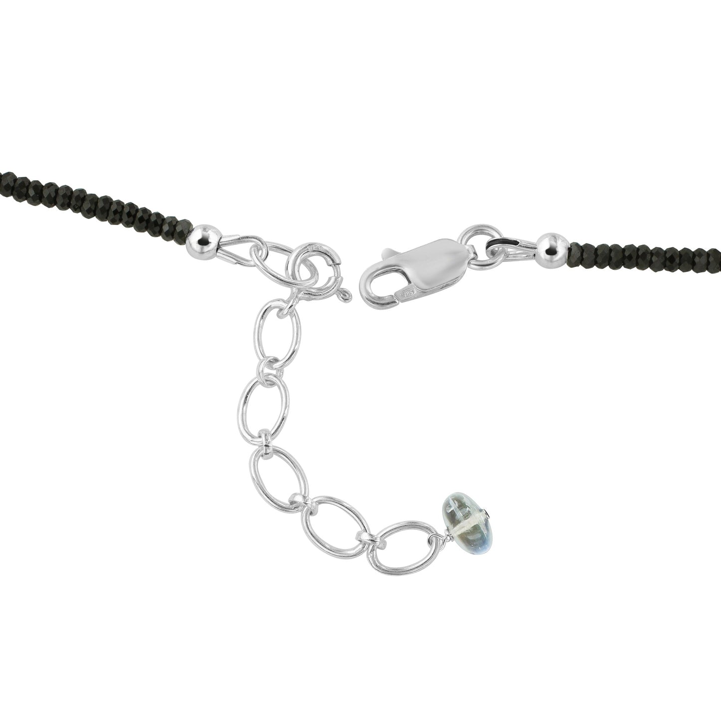 925 Sterling Silver Opal & Black Spinel Gemstone Necklace for Women - Gem Avenue