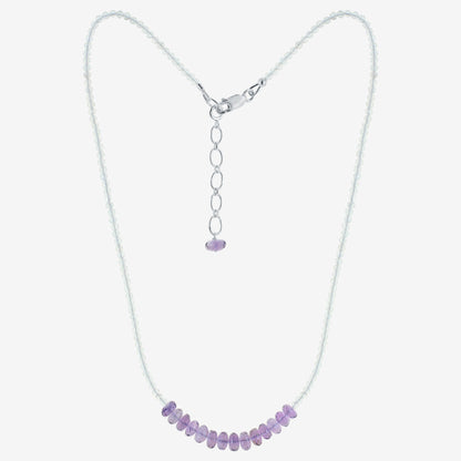 Natural Amethyst and White Topaz Gemstone Necklace - Gem Avenue