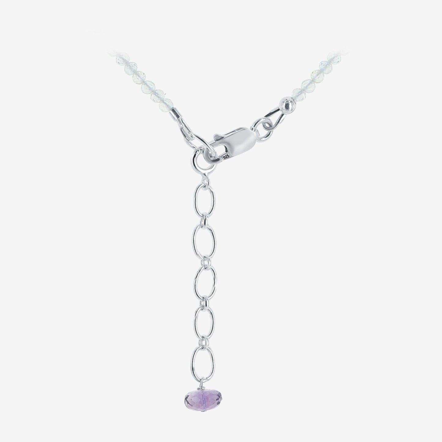 Natural Amethyst and White Topaz Gemstone Necklace - Gem Avenue