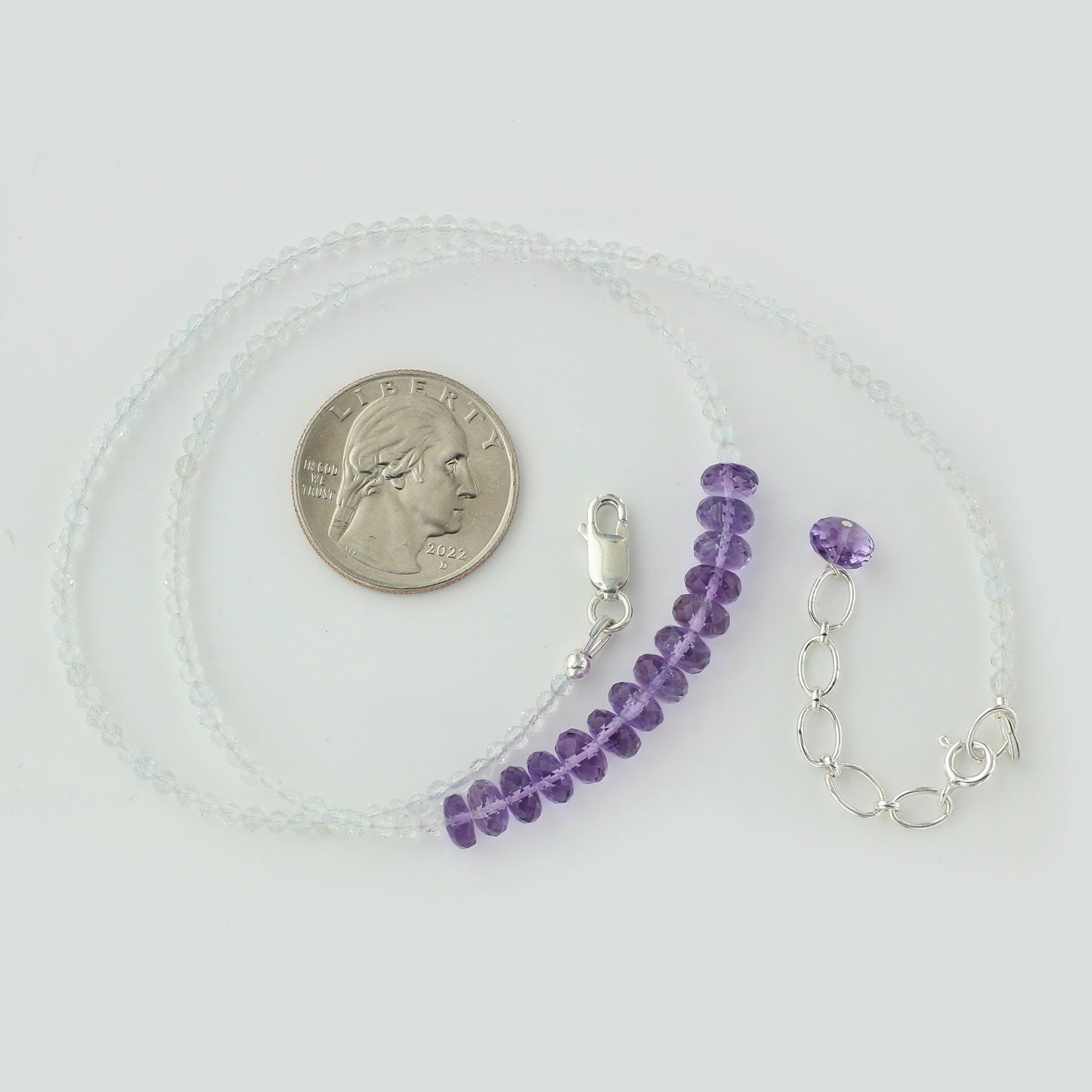 Natural Amethyst and White Topaz Gemstone Necklace - Gem Avenue