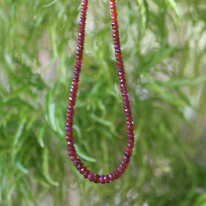 Natural Ruby Gemstone Beads Necklace, 925 Sterling Silver Clasp - Gem Avenue