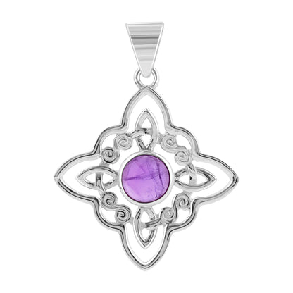 Sterling Silver Amethyst Gemstone Pendant - Gem Avenue