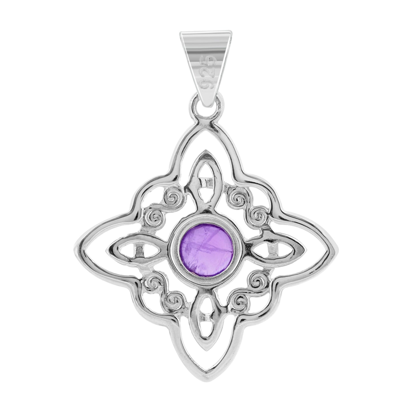 Sterling Silver Amethyst Gemstone Pendant - Gem Avenue