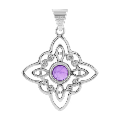 Sterling Silver Amethyst Gemstone Pendant - Gem Avenue