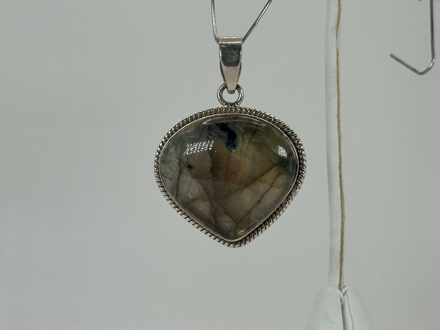 Labradorite Heart Pendant in 925 Sterling Silver Natural Flash Labradorite Gemstone Necklace - GP338