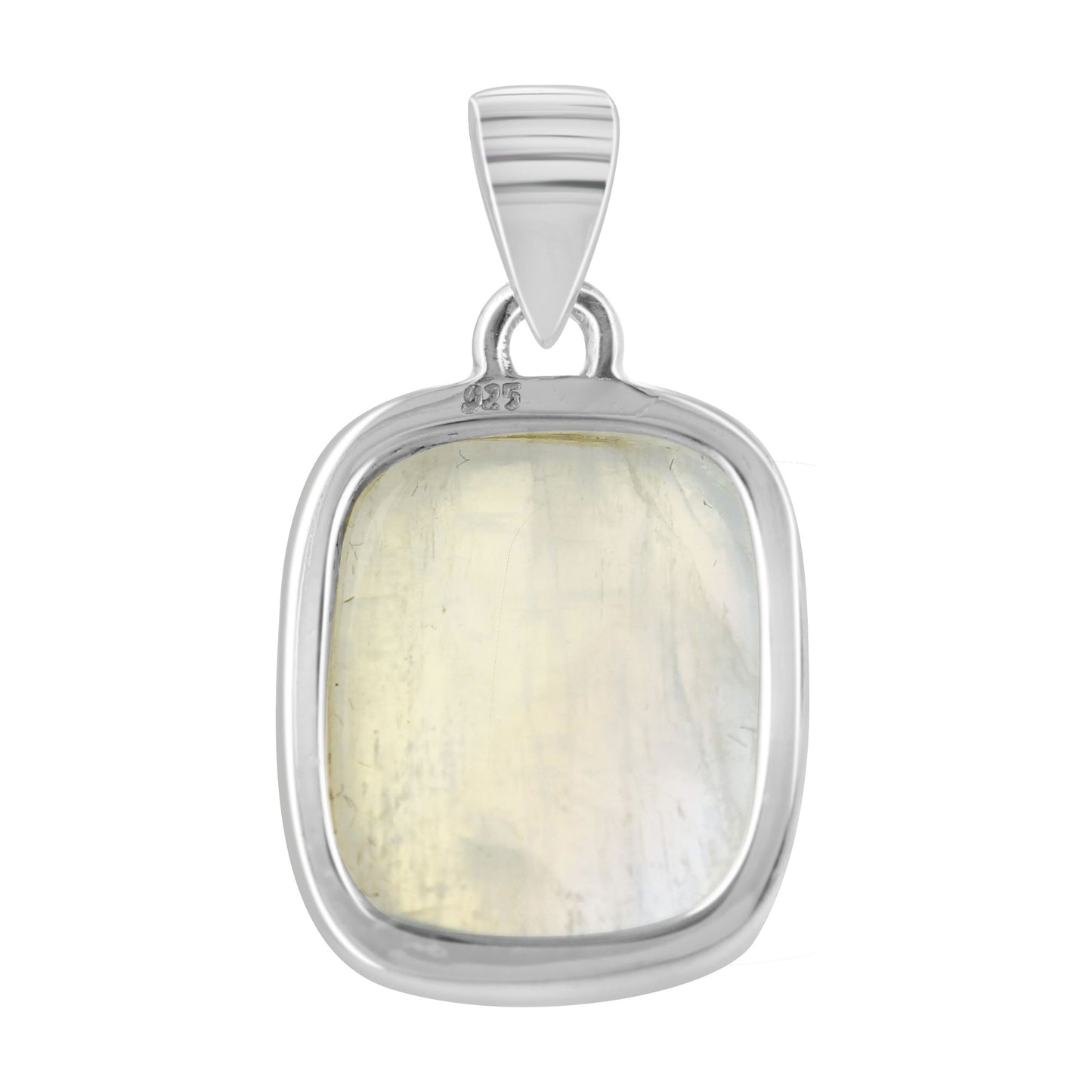 Rainbow Moonstone Pendant Necklace in 925 Sterling Silver Iridescent Gemstone Jewelry - GP345