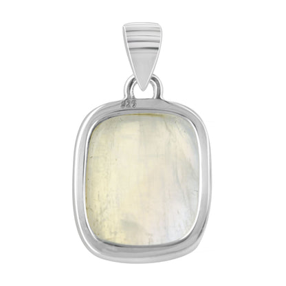 Rainbow Moonstone Pendant Necklace in 925 Sterling Silver Iridescent Gemstone Jewelry - GP345