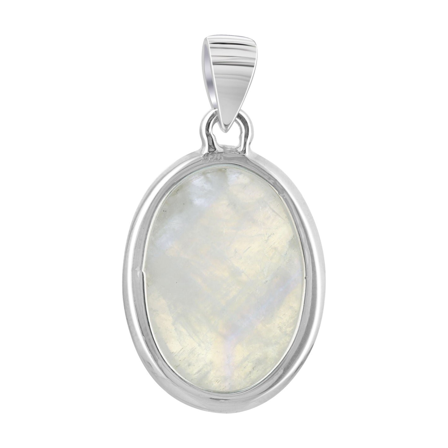 Rainbow Moonstone Pendant Necklace in 925 Sterling Silver Iridescent Gemstone Jewelry - GP345