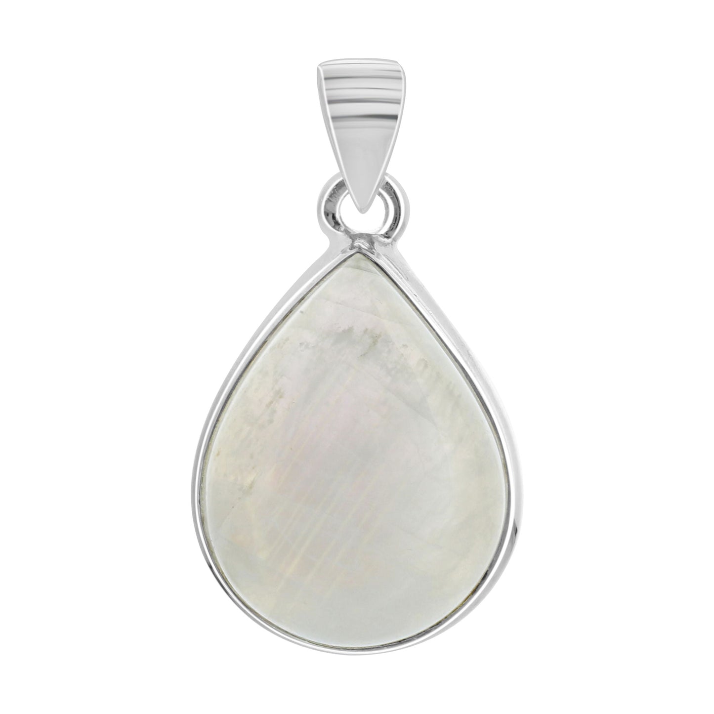 Rainbow Moonstone Pendant Necklace in 925 Sterling Silver Iridescent Gemstone Jewelry - GP345