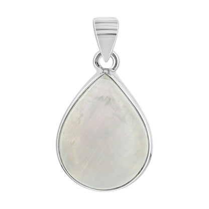 Rainbow Moonstone Pendant Necklace in 925 Sterling Silver Iridescent Gemstone Jewelry - GP345