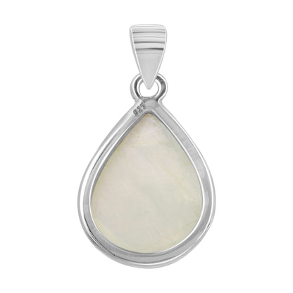 Rainbow Moonstone Pendant Necklace in 925 Sterling Silver Iridescent Gemstone Jewelry - GP345
