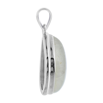 Rainbow Moonstone Pendant Necklace in 925 Sterling Silver Iridescent Gemstone Jewelry - GP345