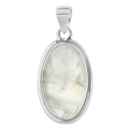 Rainbow Moonstone Pendant Necklace in 925 Sterling Silver Iridescent Gemstone Jewelry - GP345