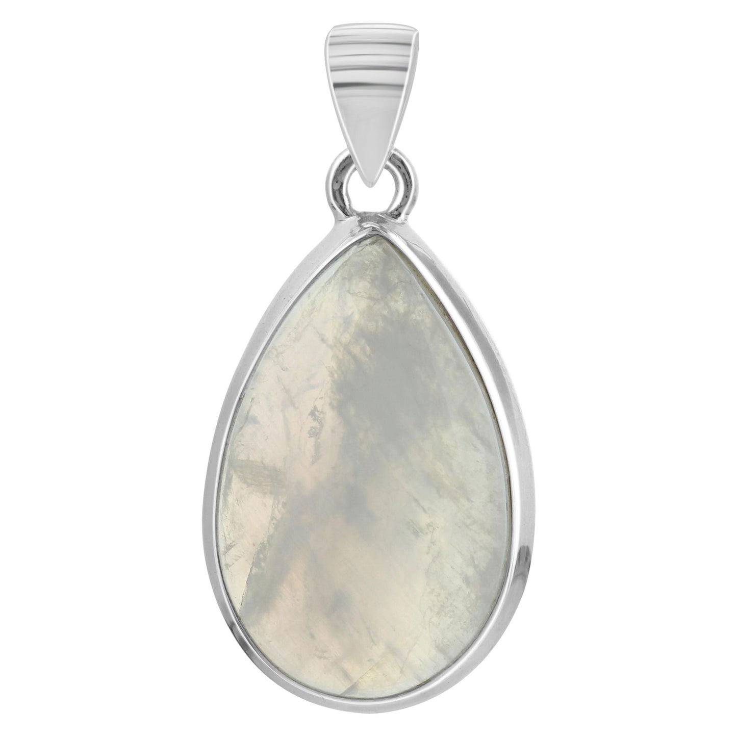 Rainbow Moonstone Pendant Necklace in 925 Sterling Silver Iridescent Gemstone Jewelry - GP345