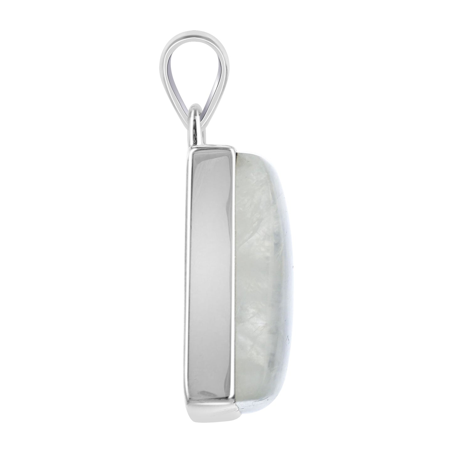 Rainbow Moonstone Pendant Necklace in 925 Sterling Silver Iridescent Gemstone Jewelry - GP345