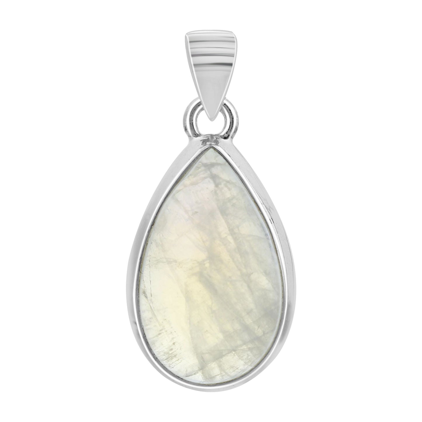 Rainbow Moonstone Pendant Necklace in 925 Sterling Silver Iridescent Gemstone Jewelry - GP345