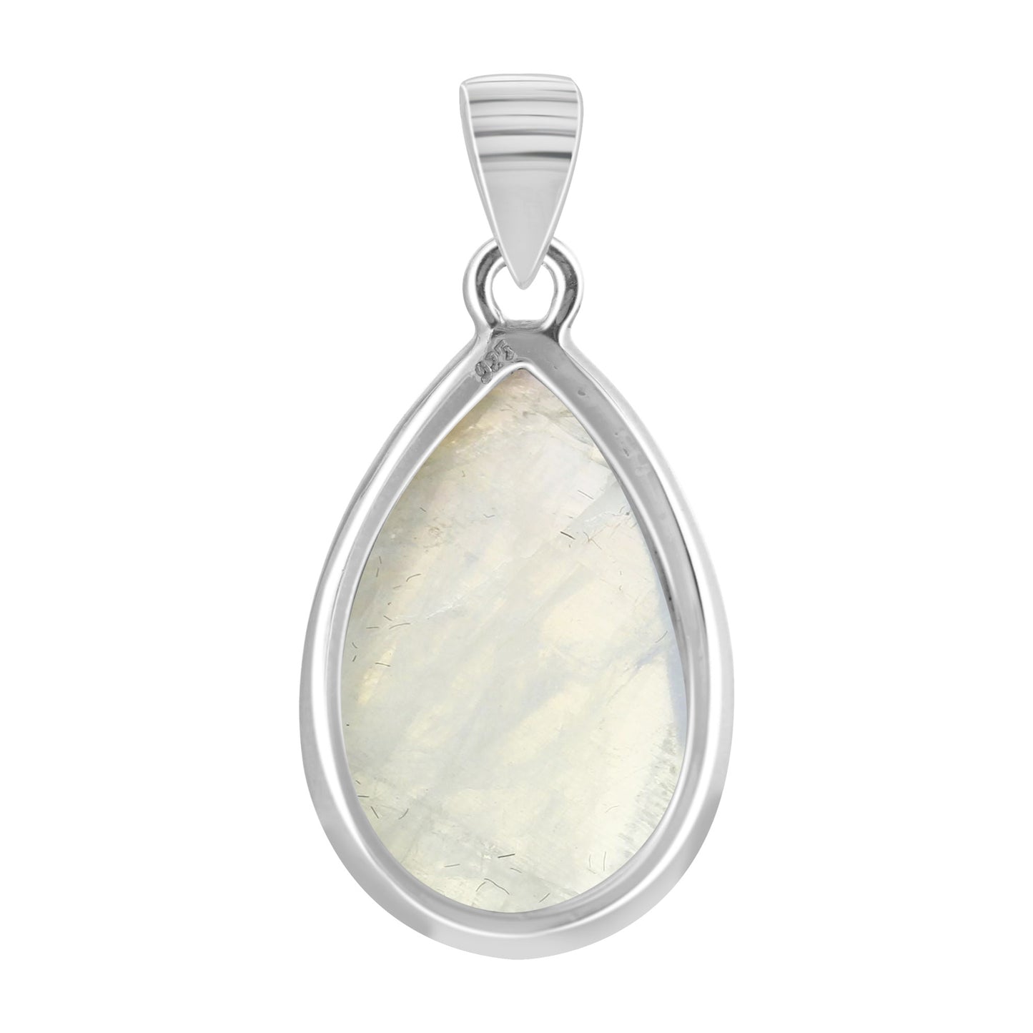 Rainbow Moonstone Pendant Necklace in 925 Sterling Silver Iridescent Gemstone Jewelry - GP345