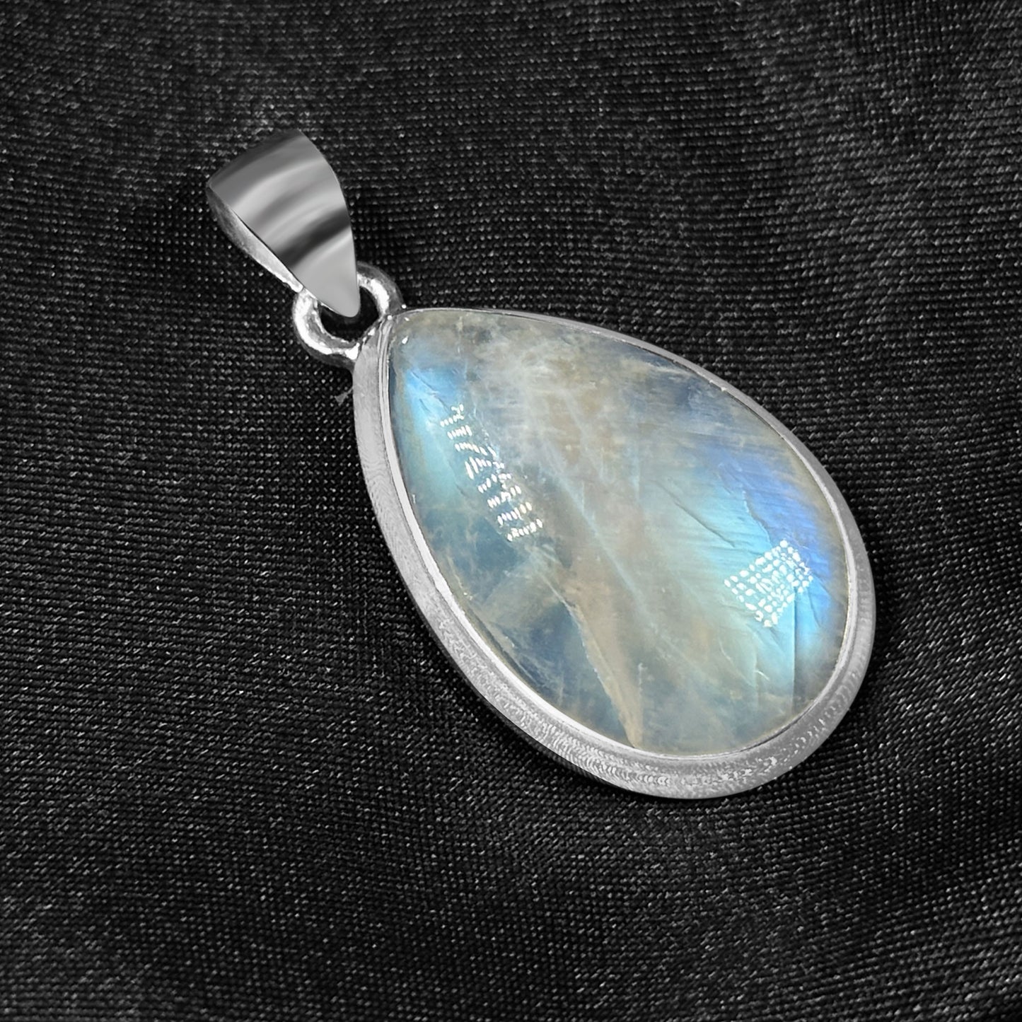 Rainbow Moonstone Pendant Necklace in 925 Sterling Silver Iridescent Gemstone Jewelry - GP345