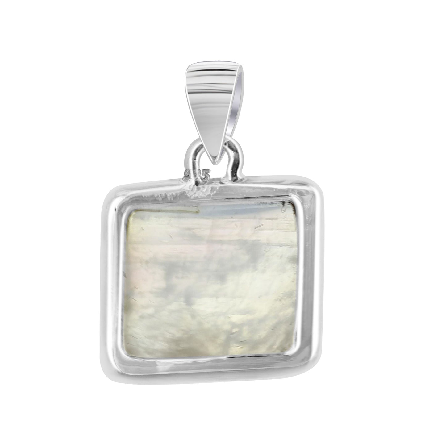 Rainbow Moonstone Pendant Necklace in 925 Sterling Silver Iridescent Gemstone Jewelry - GP345